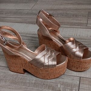 SIGERSON MORRISON..BECCA CORK WEDGE SANDALS..SIZE 7.5